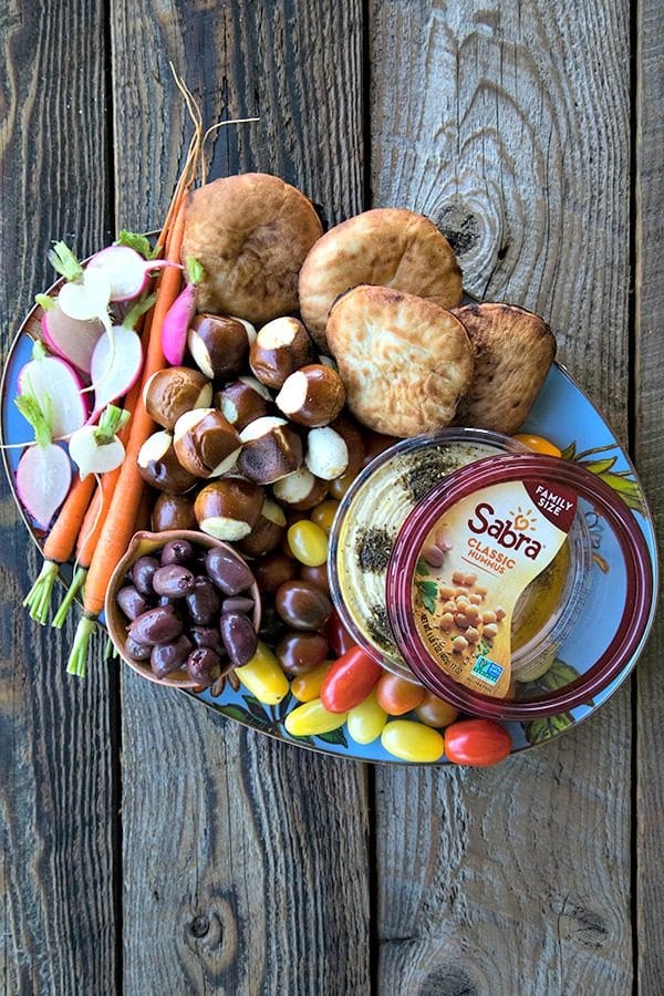 Make the ultimate Hummus After School Snack Board using the 3, 2, 1 Rule.