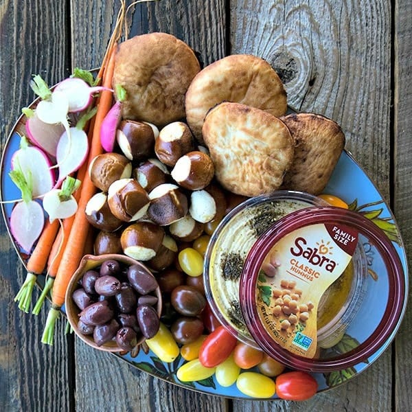 Make the ultimate Hummus After School Snack Board using the 3, 2, 1 Rule.