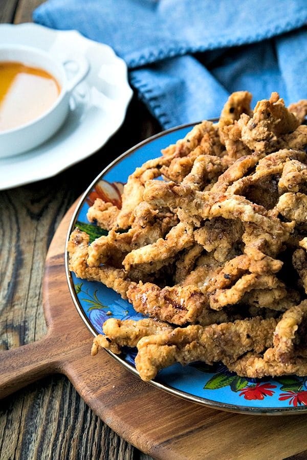 These Easy Crispy Pork Tenders or Pork Fries will be your new go-to snack. Make a huge pile of irresistible crispy-breaded pork from just two New York (boneless center cut) pork chops.