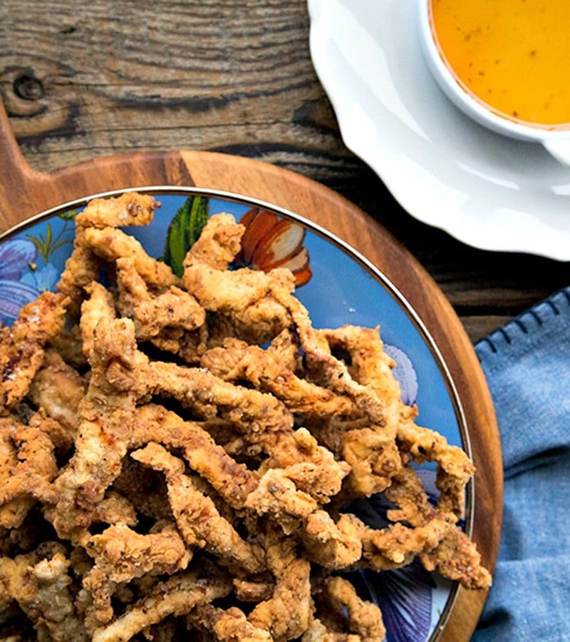 These Easy Crispy Pork Tenders or Pork Fries will be your new go-to snack. Make a huge pile of irresistible crispy-breaded pork from just two New York (boneless center cut) pork chops.