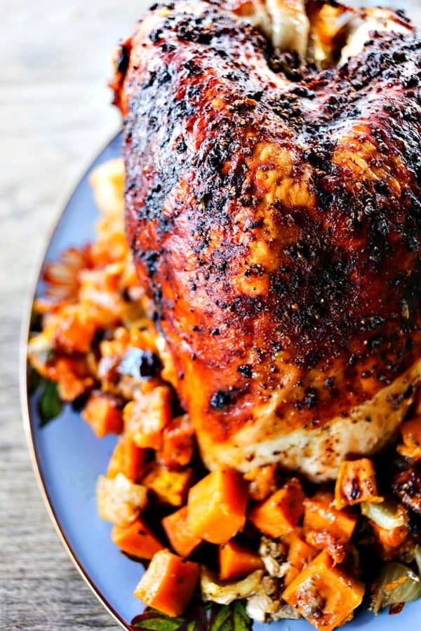 1-Pot Roast Turkey Breast Dinner with Sweet Potatoes and Cranberry Dry Rub