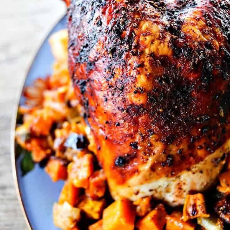 1-Pot Roast Turkey Breast Dinner with Sweet Potatoes and Cranberry Dry Rub