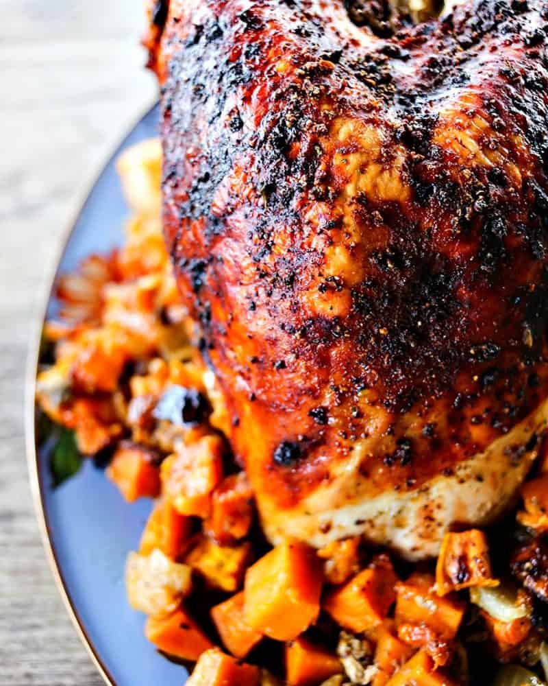 1-Pot Roast Turkey Breast Dinner with Sweet Potatoes and Cranberry Dry Rub