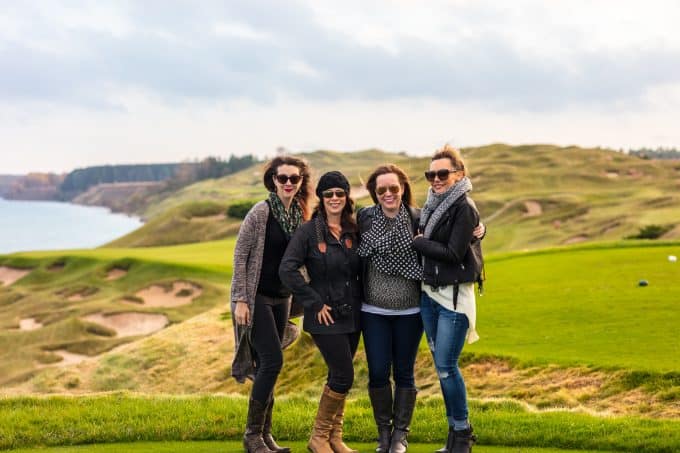 Foodie with Family (Rebecca), A Spicy Perspective (Sommer), The Cookie Rookie (Becky), and Diethood (Katerina), at Whistling Straits in Kohler Wisconsin. 