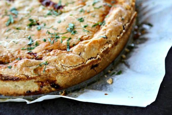 This classic Cheese and Onion Pie is 100% comfort food and 100% easy. A slice of Cheese and Onion Pie with salad is perfection!