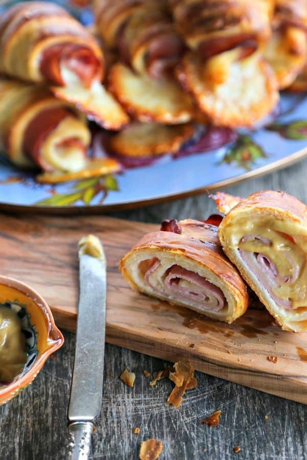 Ham and Cheese Croissants: homemade butter pastry is wrapped around tender ham and Swiss cheese and baked to brown, flaky perfection.