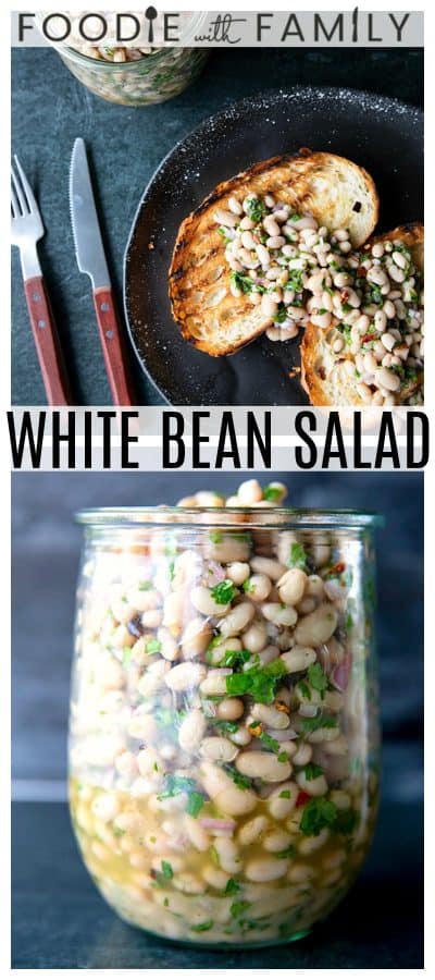 Full of fresh herb flavors, White Bean Salad comes together in a breeze. Made with canned or home cooked white beans, abundant fresh herbs, and a simple vinaigrette dressing, this salad is delicious as a light lunch on its own or as a side dish with all your favorite entrees. 