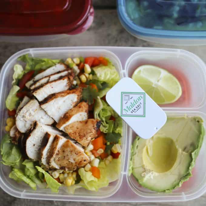 Super tasty, super simple, Spicy Southwestern Chicken Salad and Meal Prep Bowls: This three-for-one gives you an amazing batch of Spicy Southwestern Chicken, a dinner salad recipe using the chicken, and meal prep bowls using both the Chicken and the Salad!